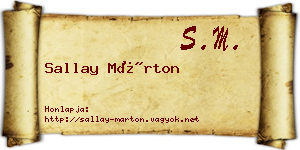 Sallay Márton névjegykártya